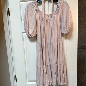 Light Pink Puff Sleeve Dress